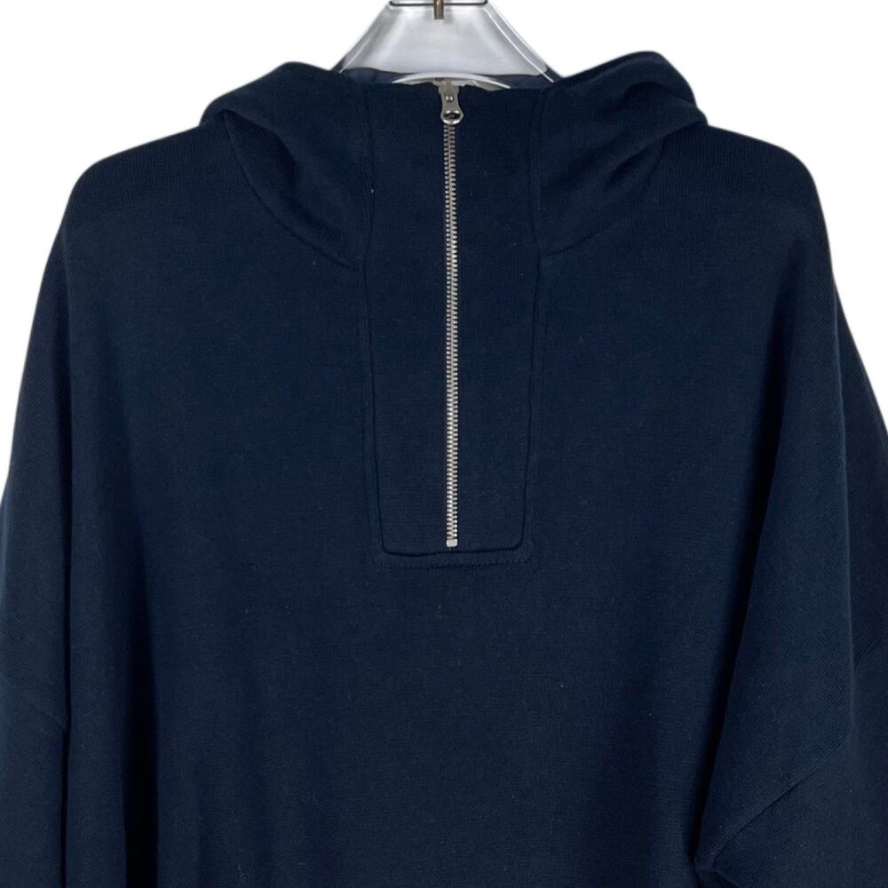 Holebrook Original Windproof Men's XL 1/4 Zip Sweater Blue Pockets Hood Lined - Picture 2 of 10
